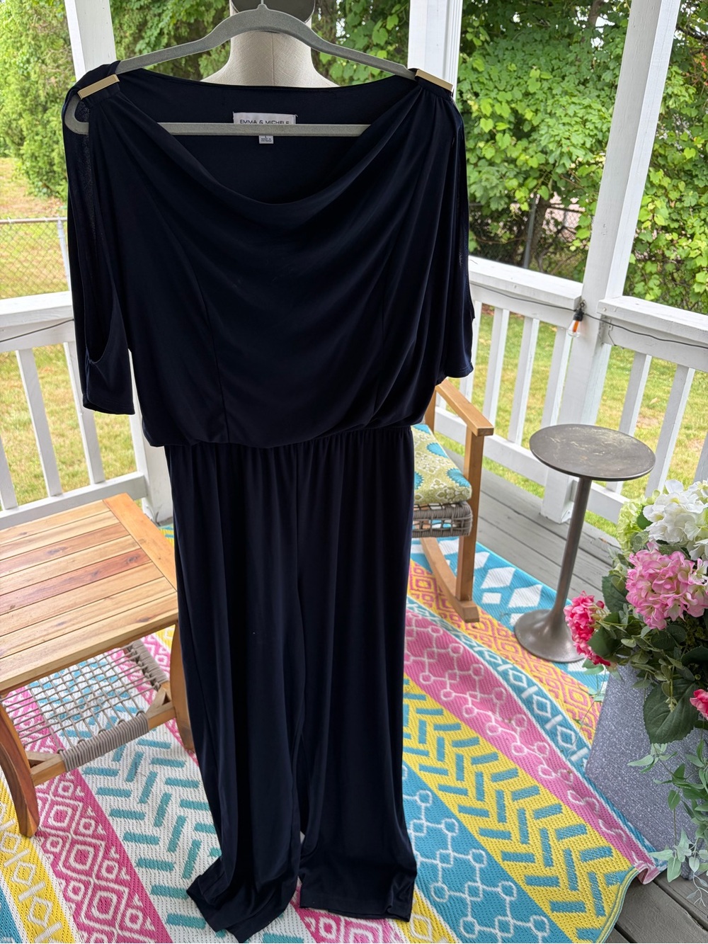 Emma & Michele Black One-Shoulder Jumpsuit